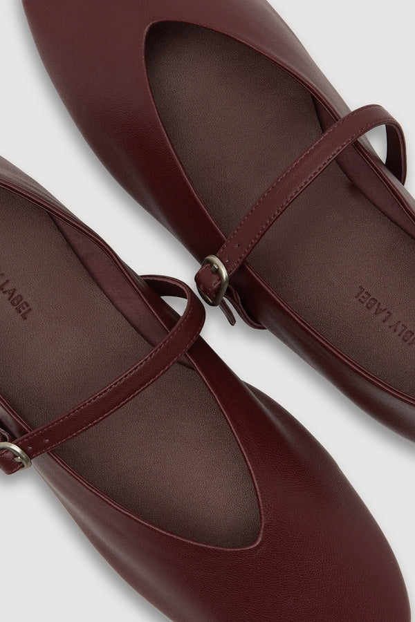 Millie Leather Ballet Flat Raisin_3