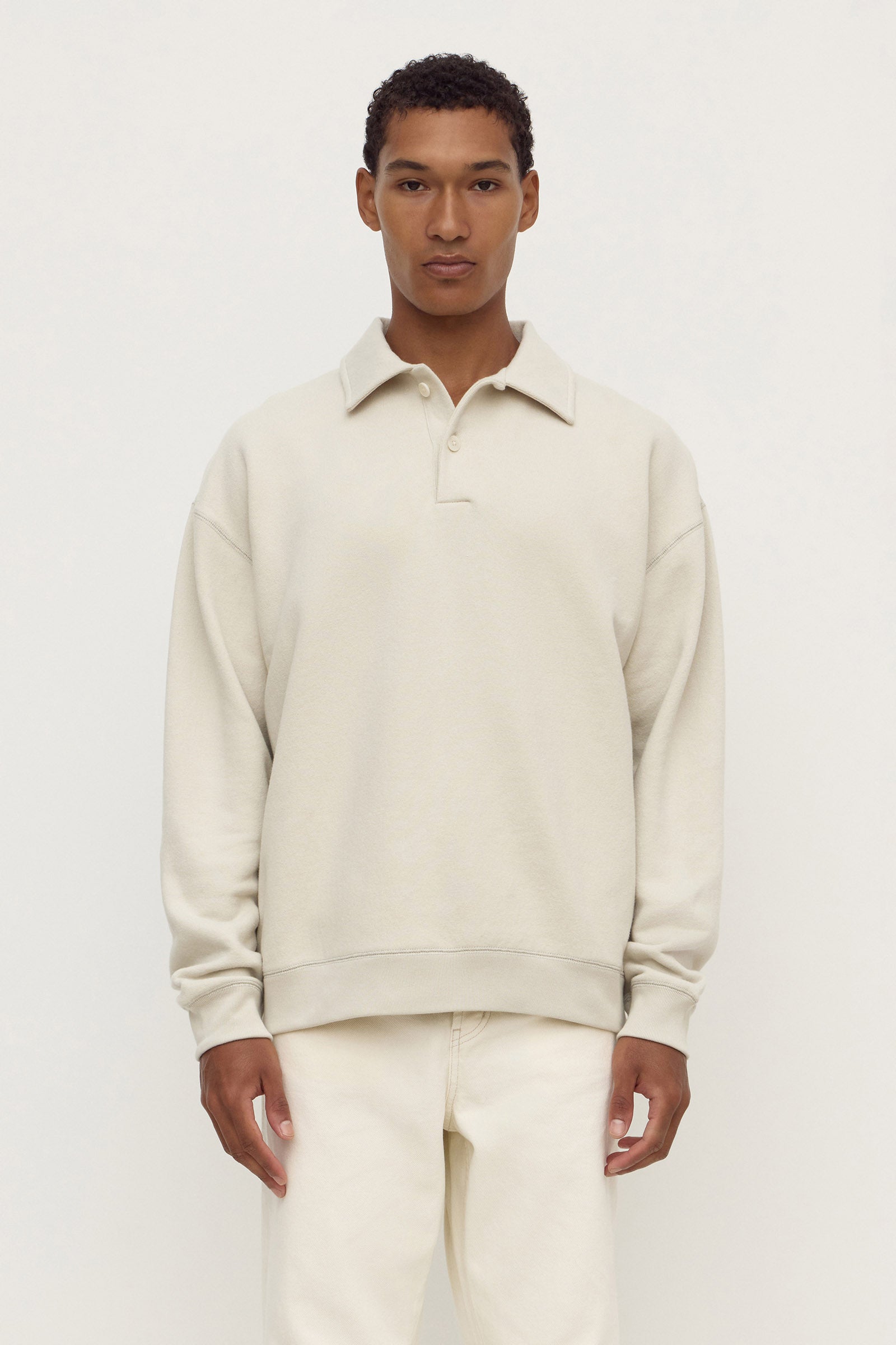 Mens Newport Fleece Polo Limestone | Assembly Label