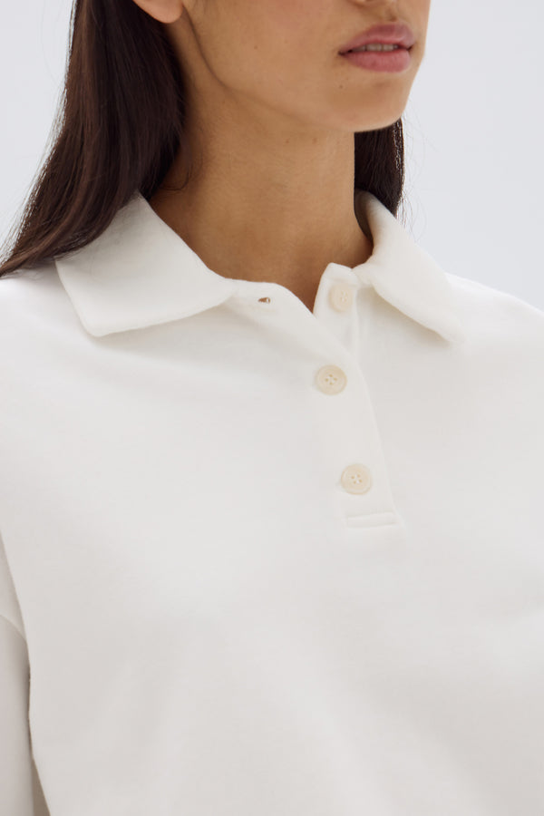 White women's polo style shirt cheap