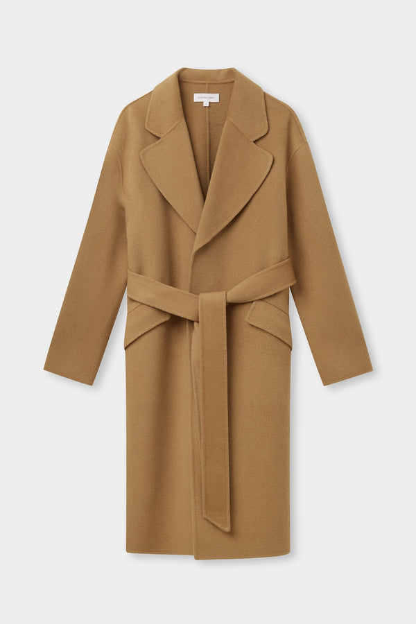 Camel belted wool coat hotsell