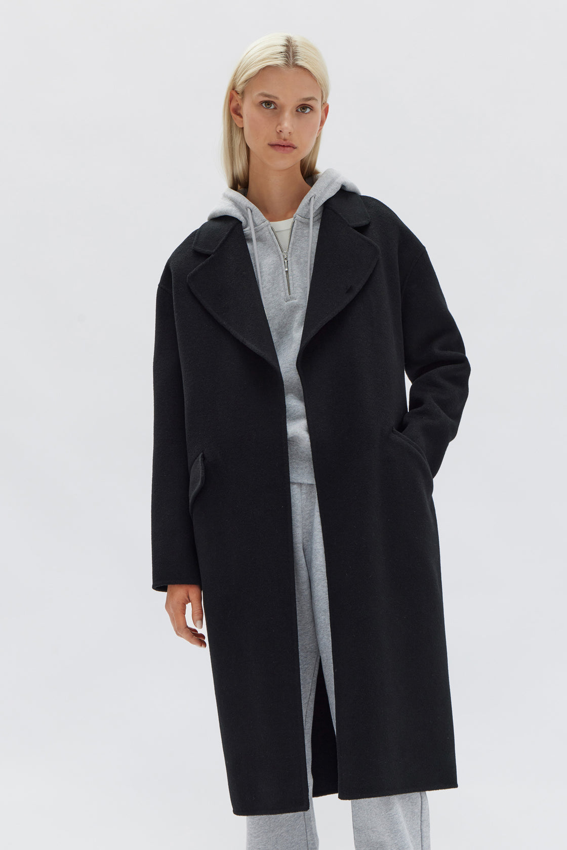 Womens Sadie Single Breasted Coat Black | Assembly Label