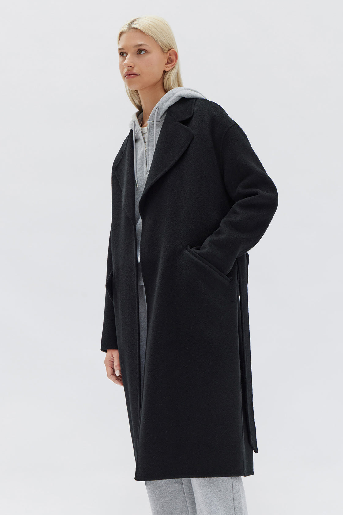 Womens Sadie Single Breasted Coat Black Assembly Label