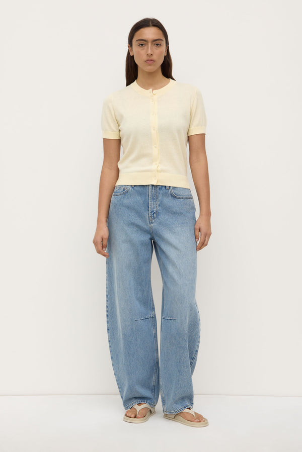 Re-Worn Semra Cotton Cashmere Short Sleeve Cardigan