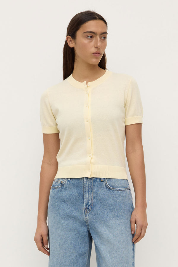 Re-Worn Semra Cotton Cashmere Short Sleeve Cardigan