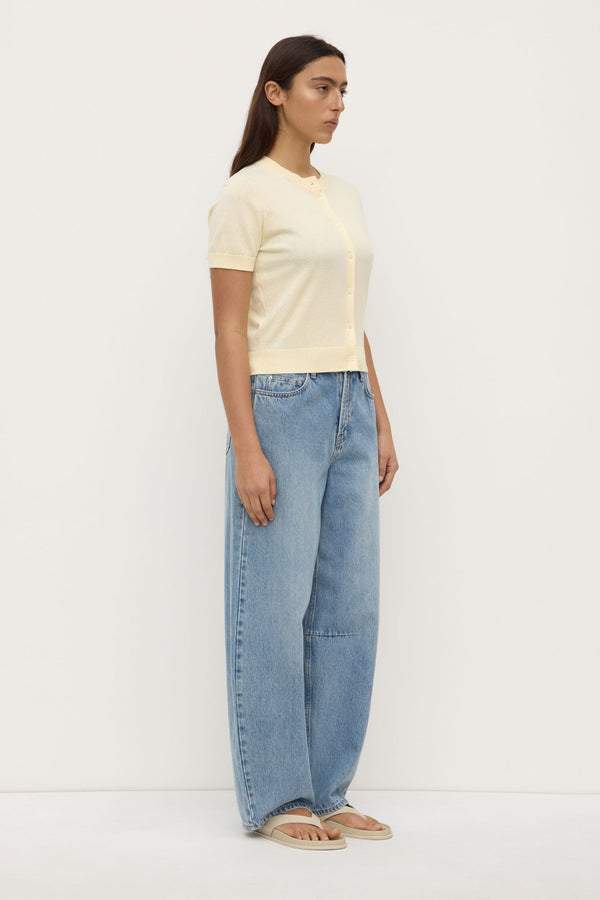 Re-Worn Semra Cotton Cashmere Short Sleeve Cardigan
