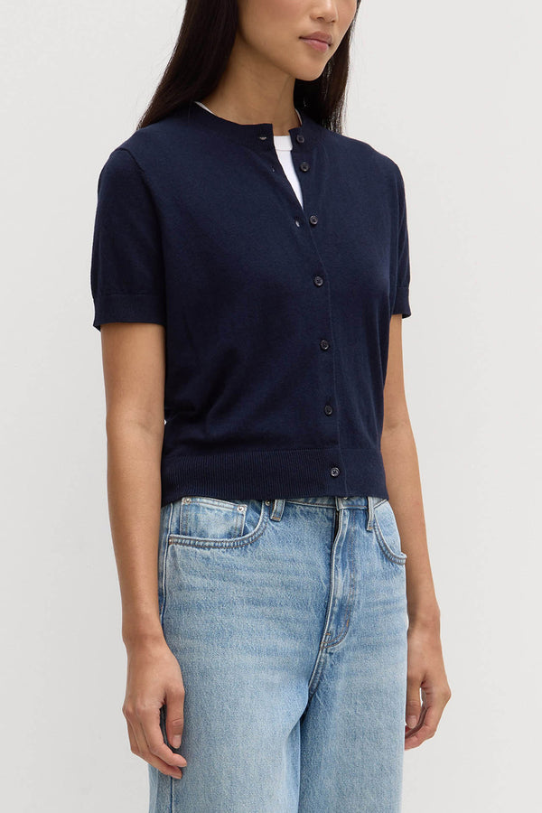 Re-Worn Semra Cotton Cashmere Short Sleeve Cardigan