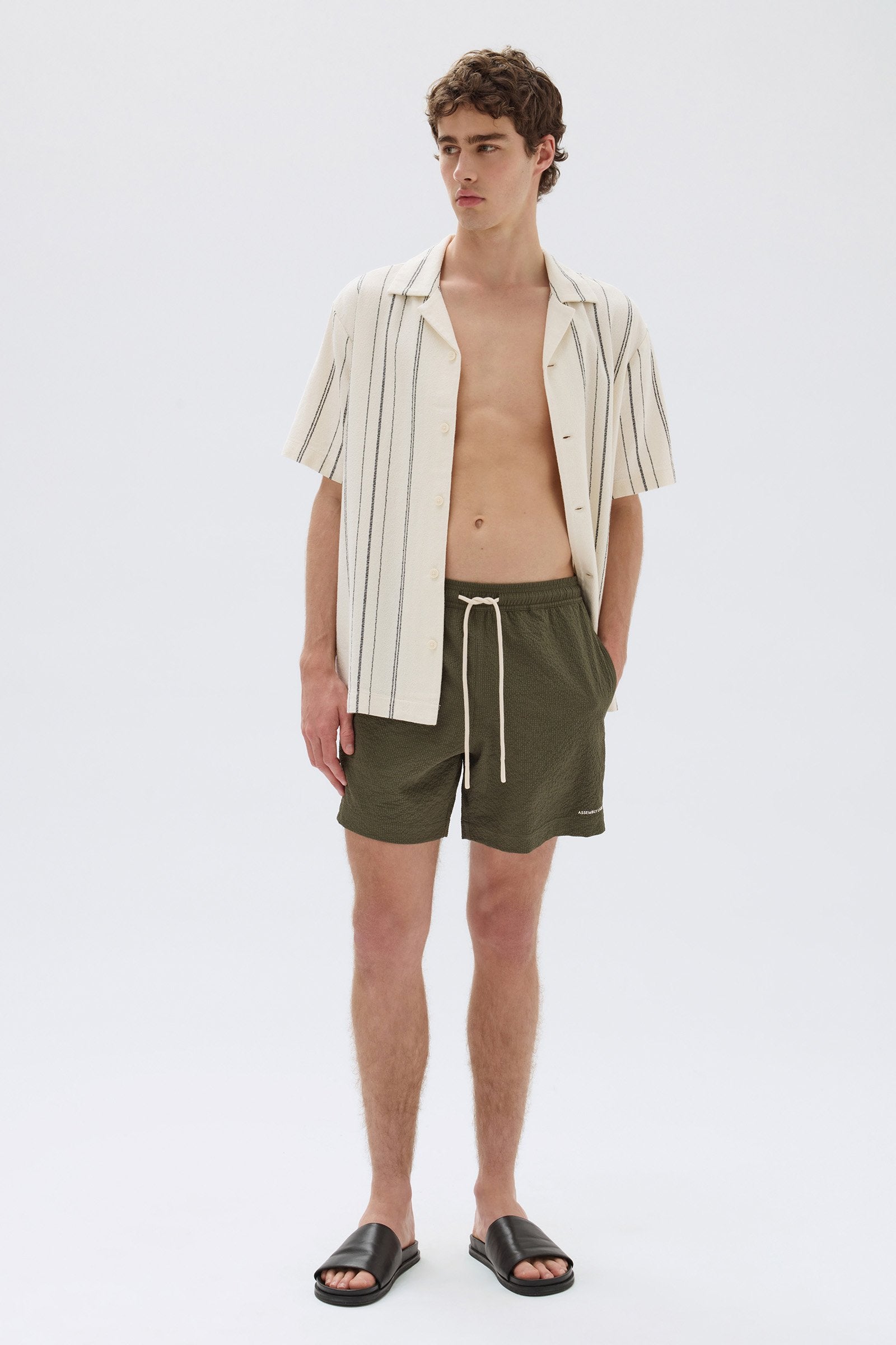 Mens Seth Swim Short Military Assembly Label