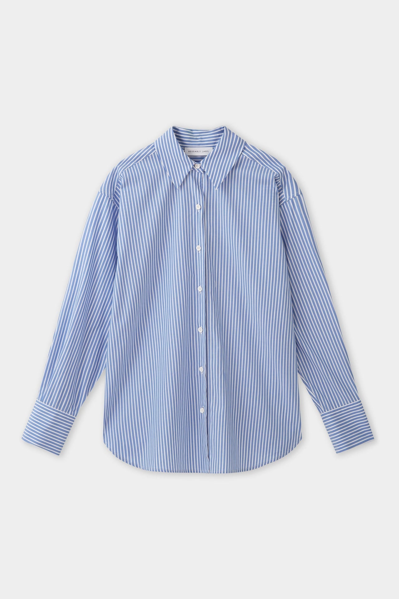 Womens Poplin Shirt Blue White Stripe | Assembly Label