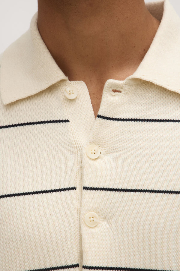 Simon Stripe Knit Polo