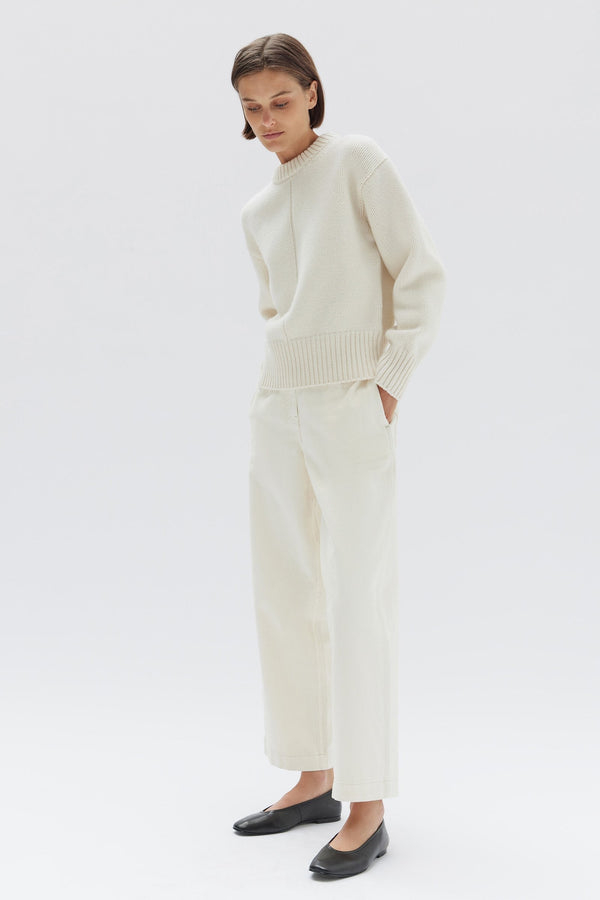 Womens Skye Heavy Knit Jumper Cream Assembly Label