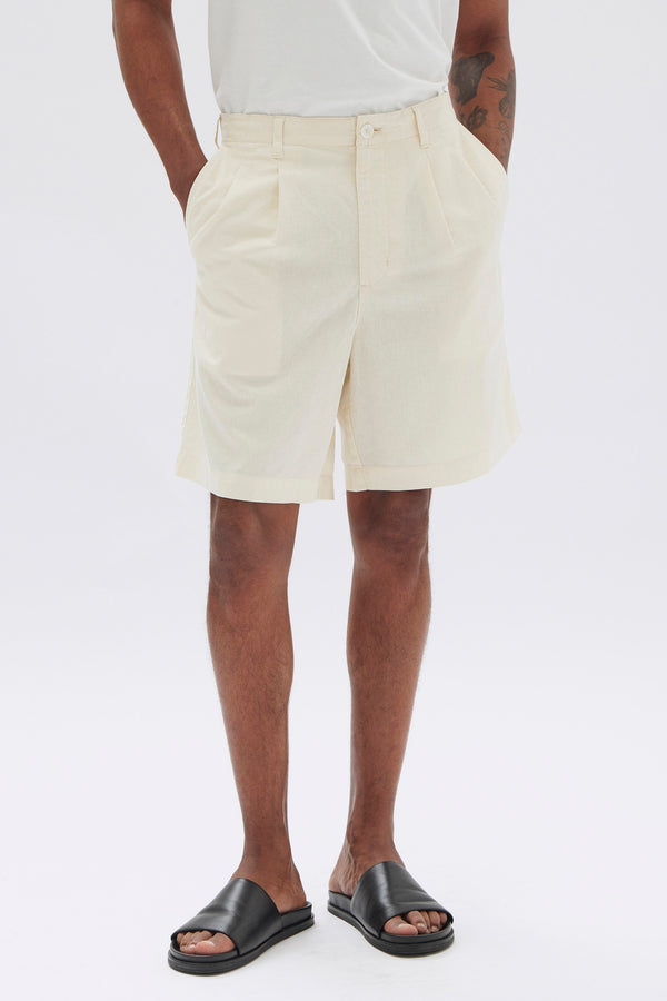 Stan Pleated Cotton Linen Short