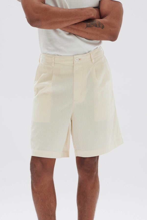 Stan Pleated Cotton Linen Short