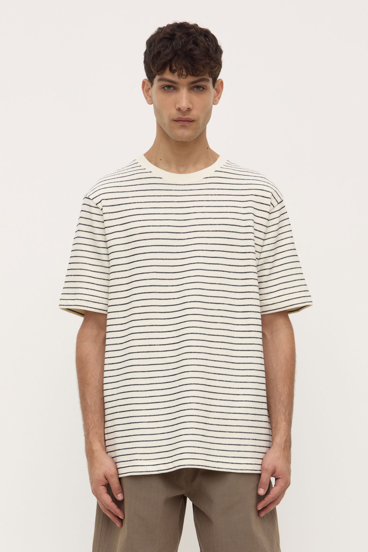 Textured Stripe Short Sleeve Tee