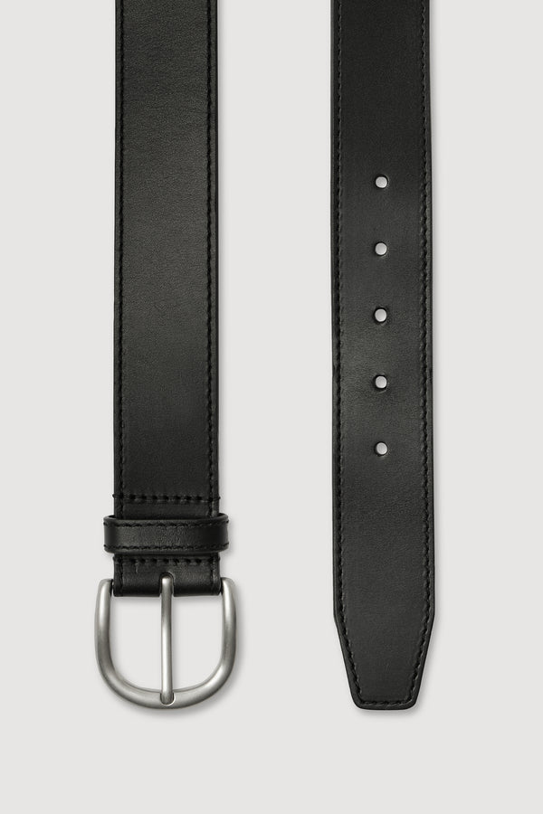 Wide Leather Belt Black-2