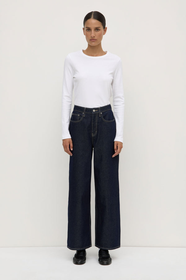 Re-Worn Womens Denim Wide Leg Jean