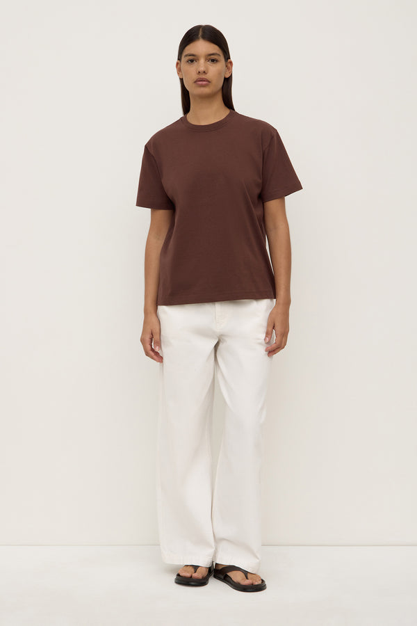 Womens Organic Base Tee Espresso-2