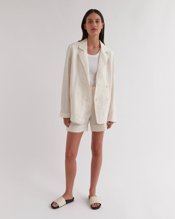 Re-Worn Ari Double Breasted Linen Jacket