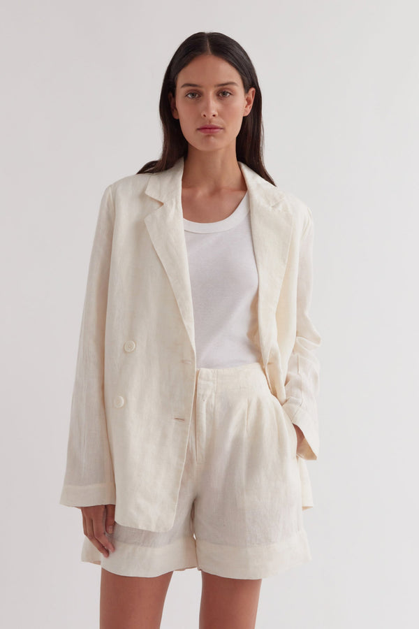 Re-Worn Ari Double Breasted Linen Jacket