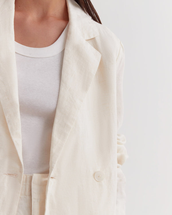 Re-Worn Ari Double Breasted Linen Jacket