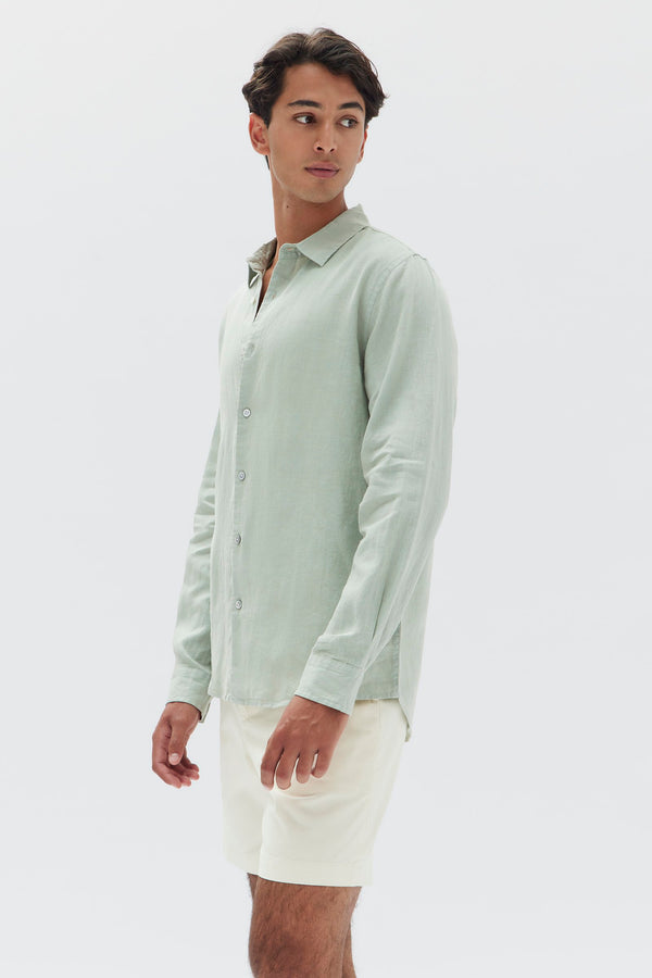 Mens Casual Long Sleeve Shirt Nettle Assembly Label