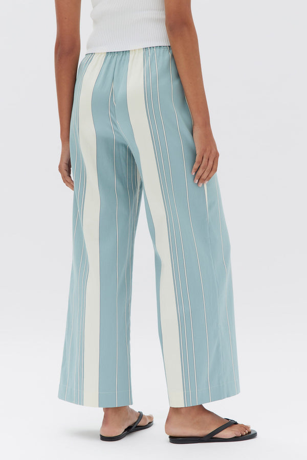 | Label Womens Parker Stripe Italian Assembly Blue Pant