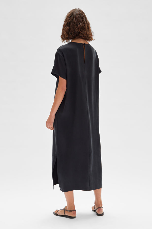 Womens Ena Silk Tee Dress Black | Assembly Label