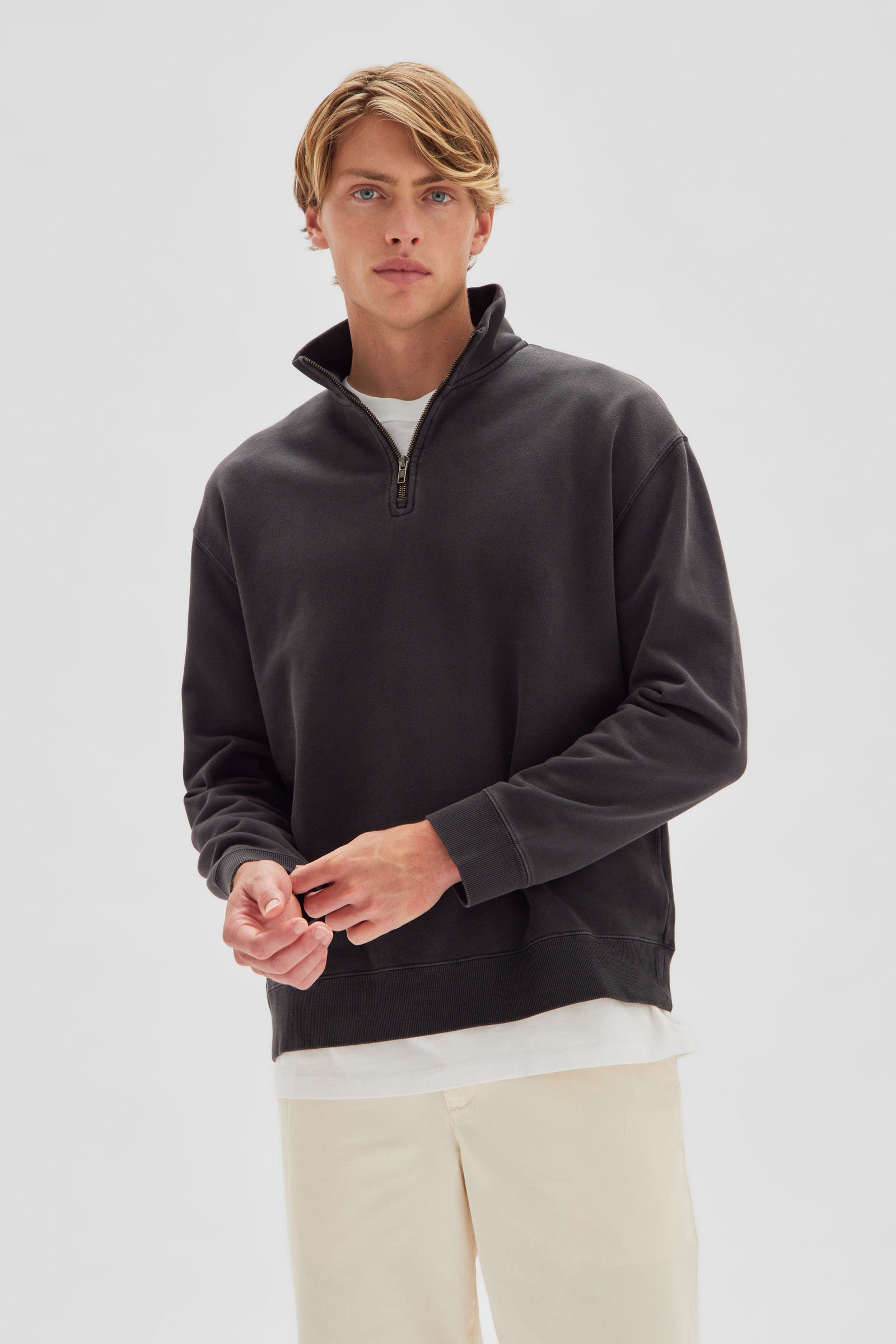 Mens Jasper Zip Fleece Black Assembly Label