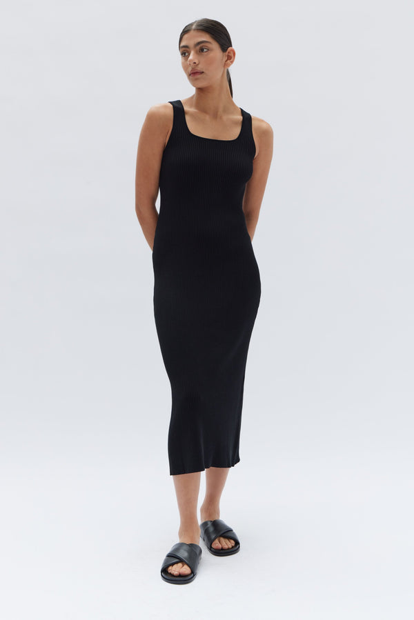 Womens Adrianna Knit Dress Black