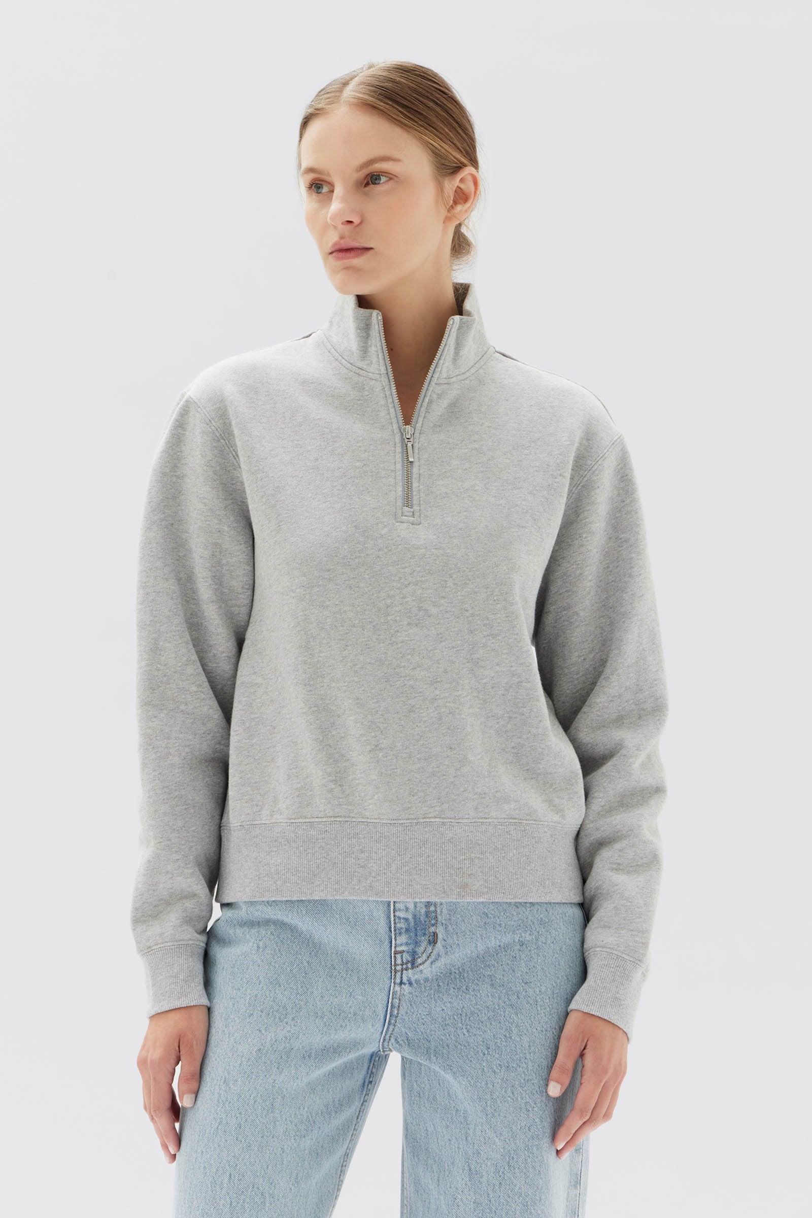 Grey fleece quarter zip outlet