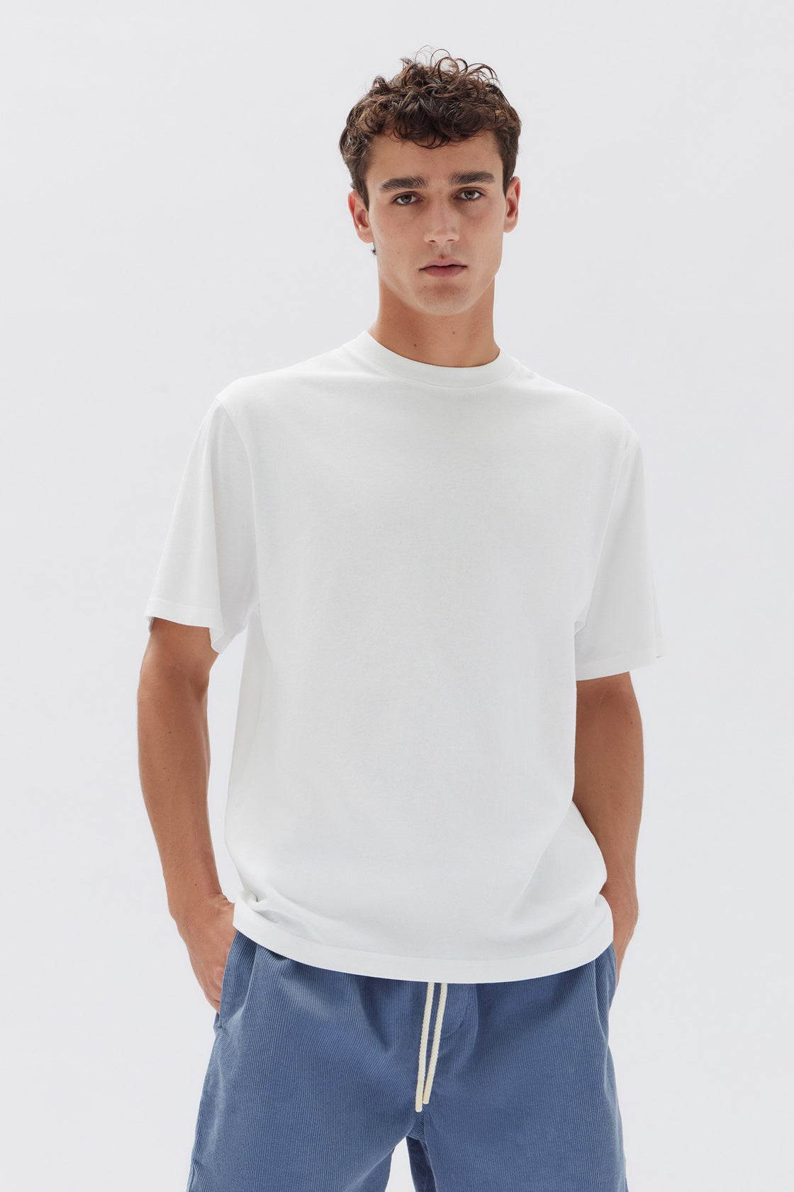 Mens Knox Oversized Organic Tee Antique White | Assembly Label