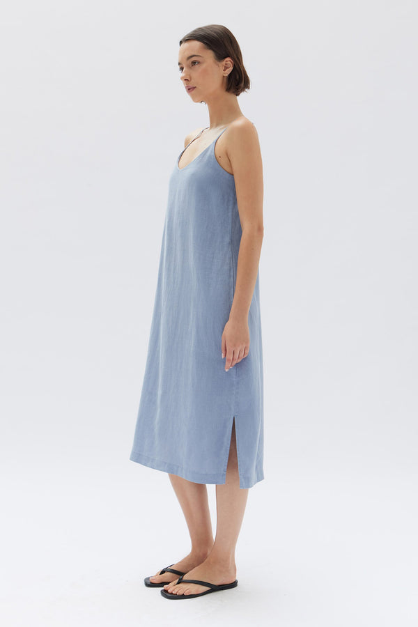 Assembly label linen slip dress black sales