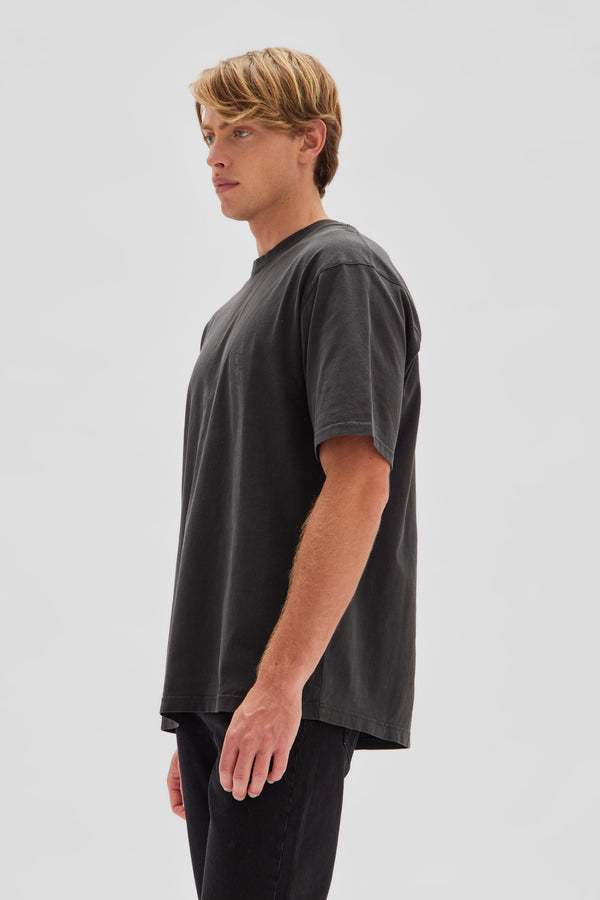 Mens Organic Oversized Tee Black | Assembly Label