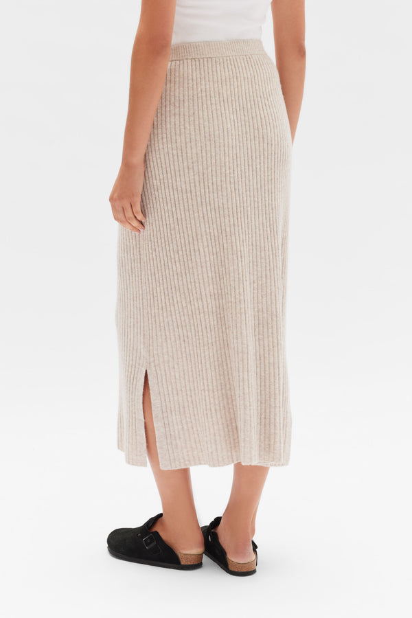 Wool Cashmere Rib Skirt