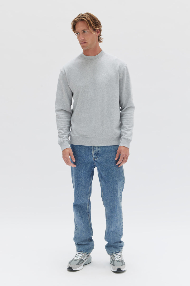 Mens Stacked Crew Grey Marle | Assembly Label