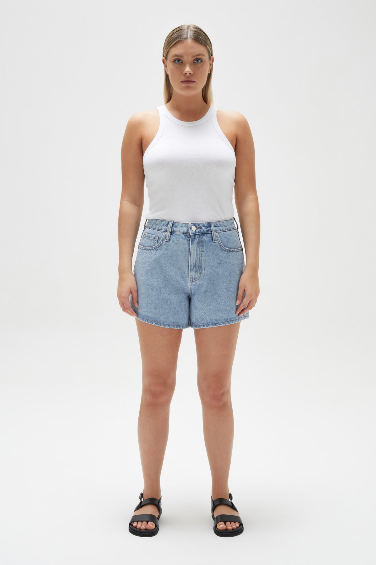 Womens Vintage Denim Short Light Stone | Assembly Label