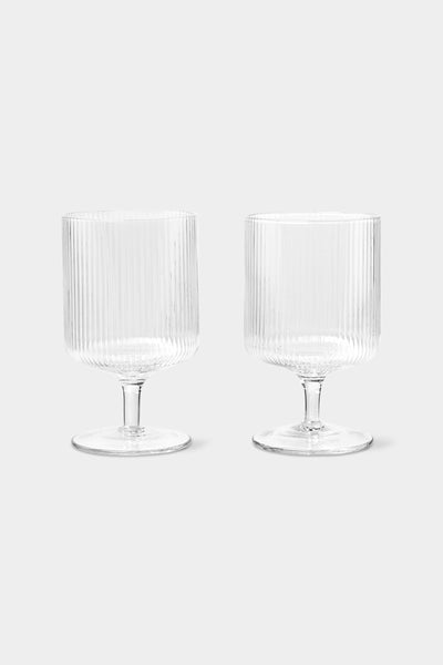 Ferm Living - Ripple Wine Glasses Set of 2 Clear